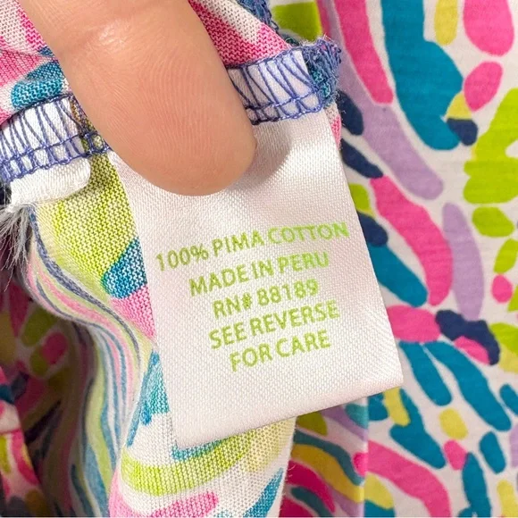 Lilly Pulitzer Palmira Dress Indigo Palm Reader Shift Dress Size Small Blue Pink - Picture 10 of 16